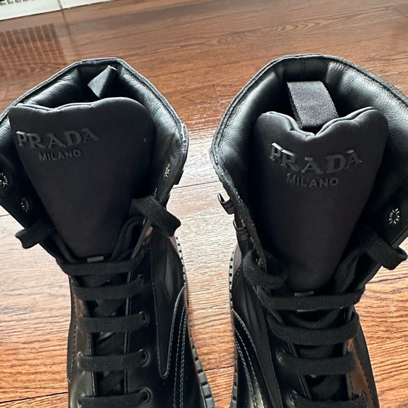 Prada Brush Leather and Renylon Boots - Picture 6 of 10